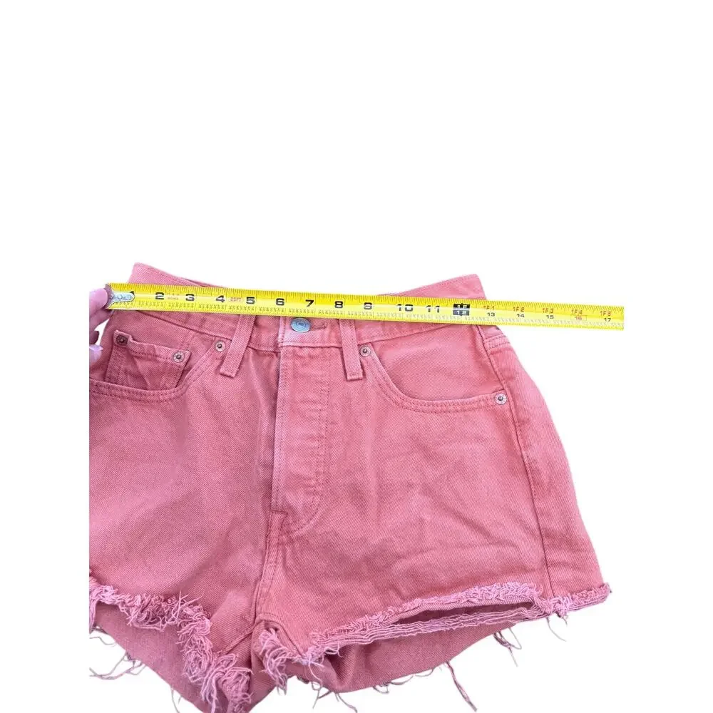 Levi’s 501 Orange Denim Shorts 100% Cotton Size 25